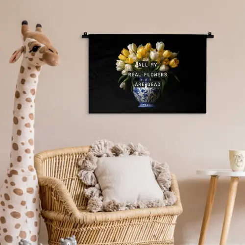 Quotes - Bloem - Tulp - Geel Wandkleed katoen klein -wsfeer5_kind