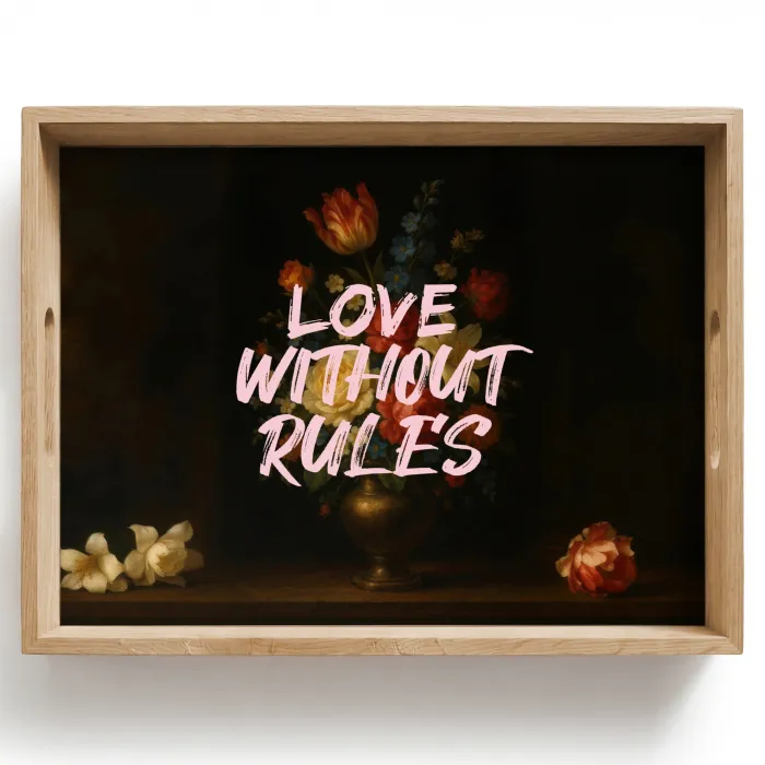 Liefde - Modern - Bloemen Dienblad Rechthoek middel -z3d_shopping