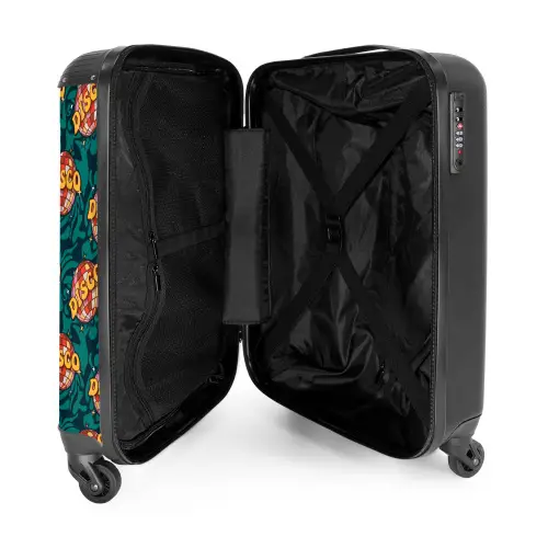 Retro disco wave bal patroon kleurrijk NBS - Handbagage koffer - Volwassenen Unisex middel -binnenkant
