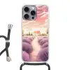 Lavendelveld - Huis - Paars Hoesje iPhone 16 Pro Max met koord klein -3d