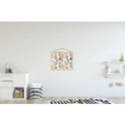 Bloemen - Patroon - Pastel textielposter latten blank klein 122 -kinderkamer