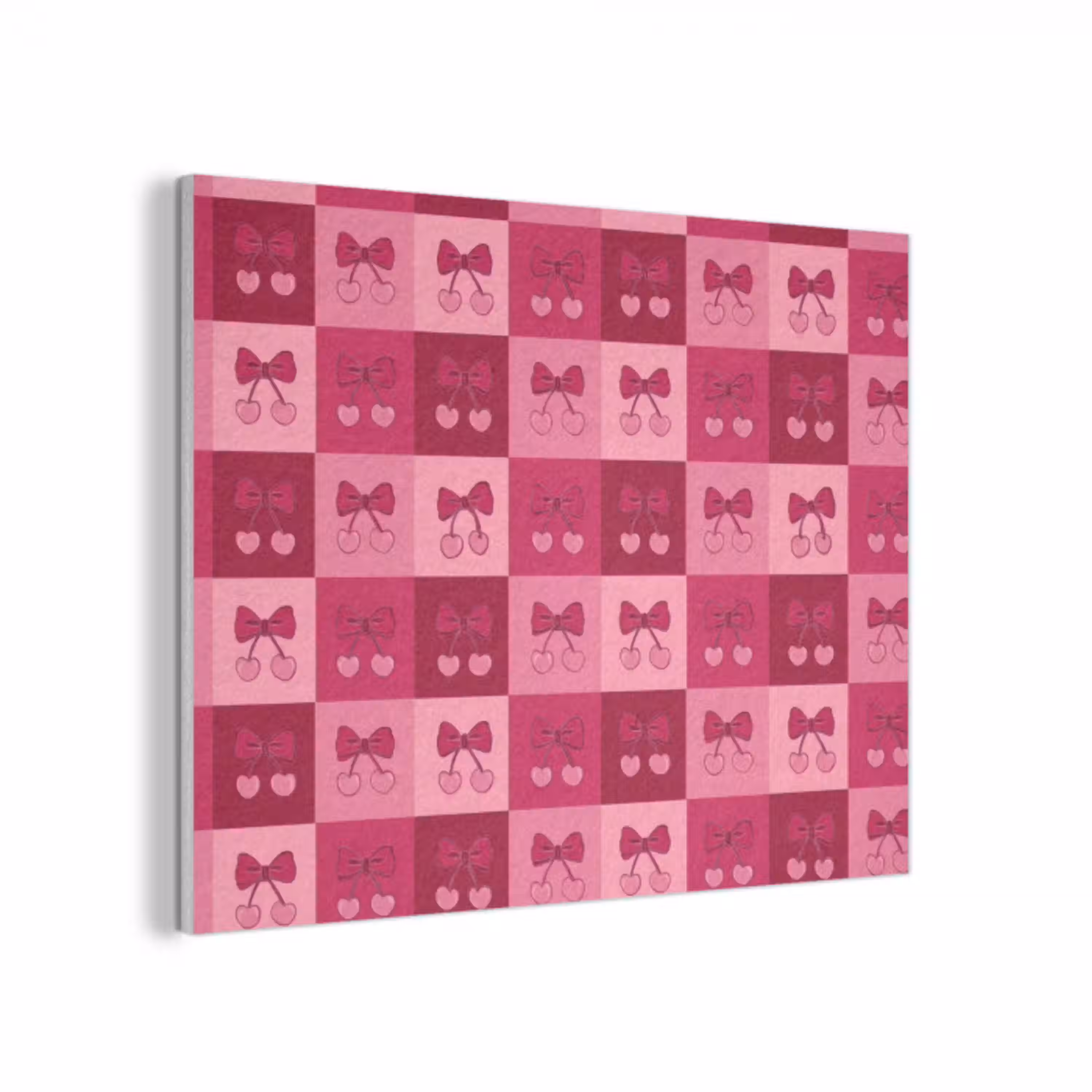 Kersen - Strikjes - Speels - Roze - Bordeaux PET vilt klein 837 -3d