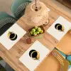 Abstract ontwerp - Zwarte cirkel - Verfvlekken Placemat vinyl groot -zzsfeer5_Kitchenyeah-website
