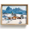 Winter - Huisje - Bergen - Uitzicht - Sneeuw Dienblad Rechthoek middel -z3d_shopping