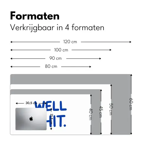 Blauw - Quote - Wit Muismat XXL klein -sfeer5