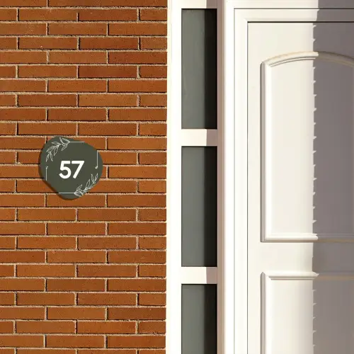Olijfgroen - Traditioneel Naambord Organisch middel -sfeer3