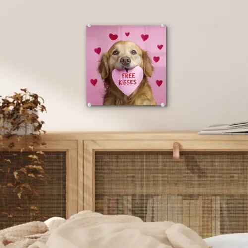 Hond - Kiss- Valentijn - Hartjes plexiglas 5mm klein -sfeer4
