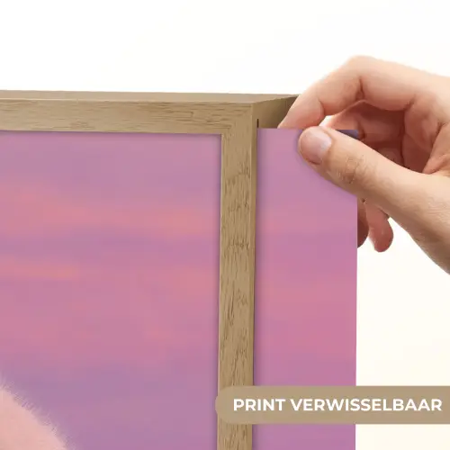 Poolvos - Sneeuw - Roze Light Box met batterij (Wandlamp) middel -USP_websiteprintNL