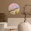 Strand - Zee - Duin - Zonsondergang Wandcirkel kunststof plaat 5mm dik klein -sfeer1