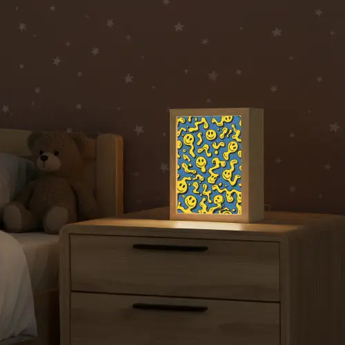 Smileys - Geel - Blauw Light Box met kabel klein -sfeer1_kind