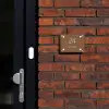 Witte hartjes in hoeken - Klassiek Naambord Rechthoek middel -sfeer1-rechthoek-S