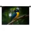 Vogel - Tak - Geel - Bladeren Wandkleed katoen klein -zz3d