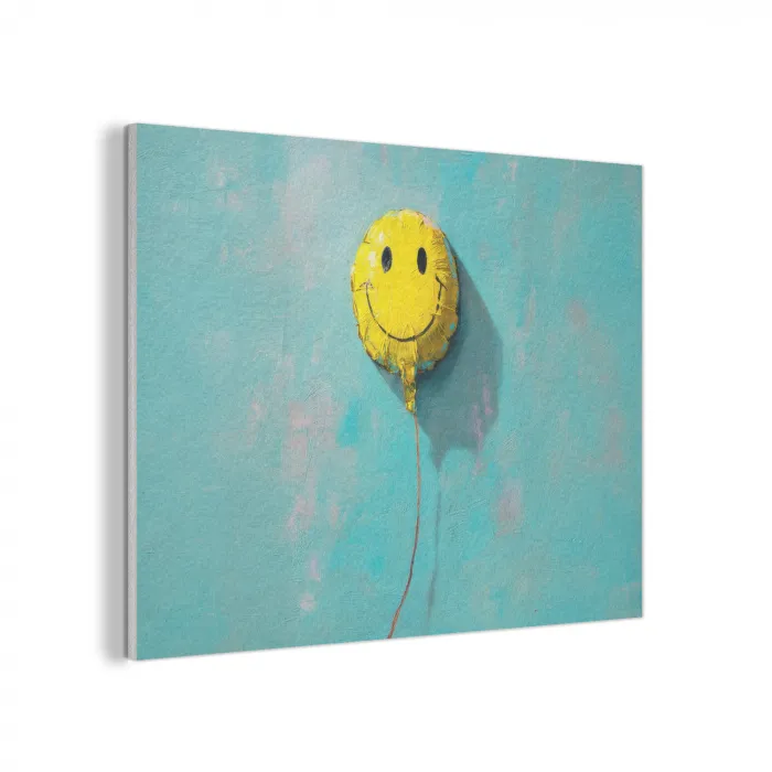 Ballon - Geel - Smiley PET vilt klein -3d