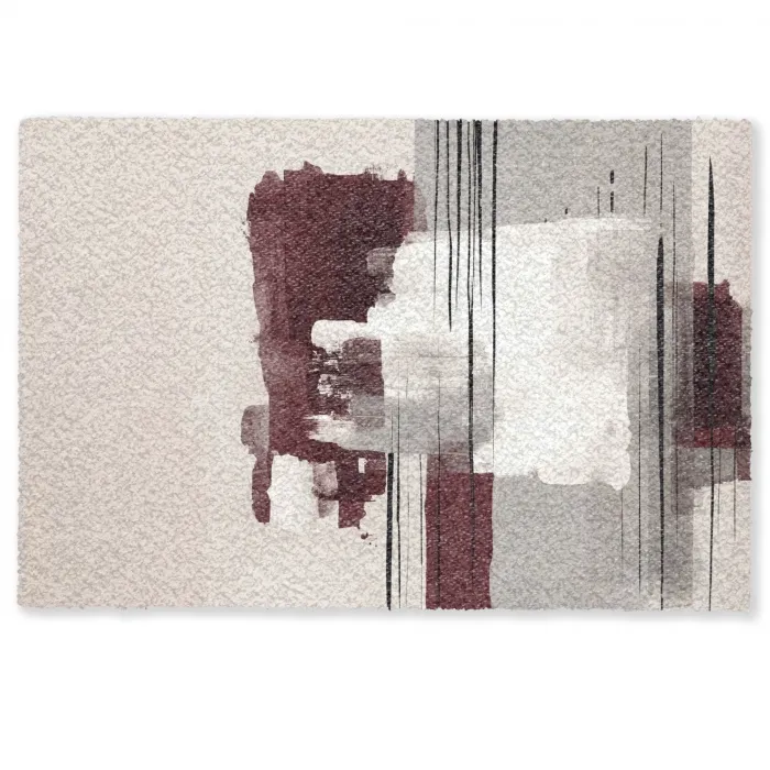 Penseelstreken - Abstract - Lijnen - Rood Deurmat klein -zkaufland3d