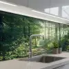 Bos - Pad - Zon - Bomen - Groen - Natuur keuken achterwand 2 middel -3d_schuin
