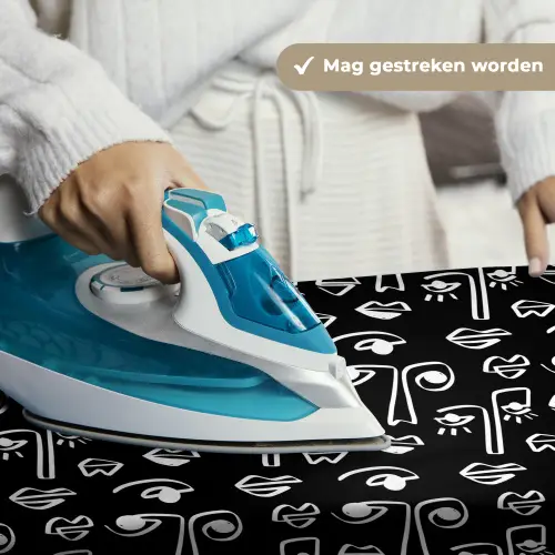 Gezichten - Zwart - Wit - Contrast Wandkleed katoen klein 269 -sfeer9