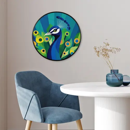 Pauw - Cirkels - Blauw Fotolijst rond zonder passe partout klein -sfeer2