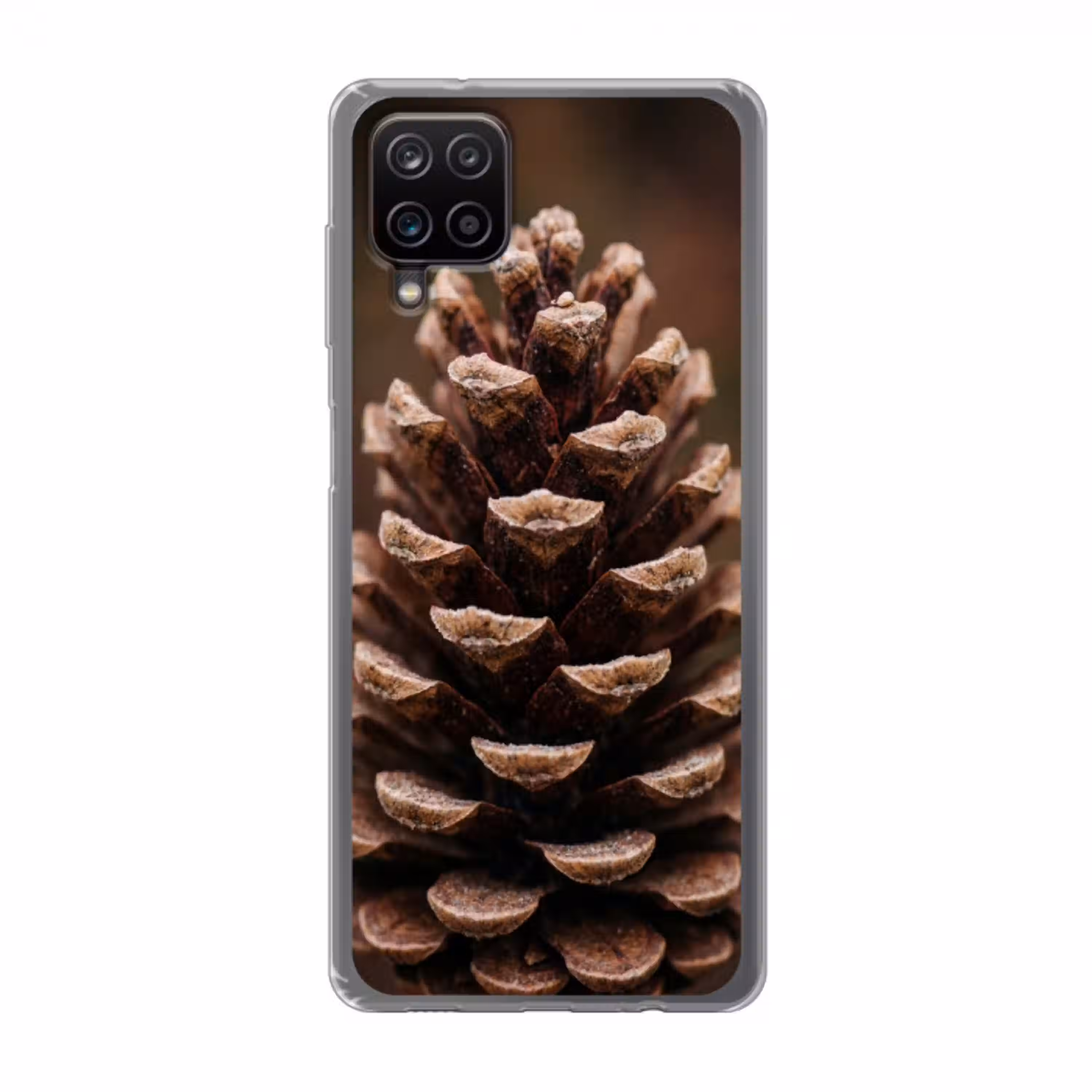 Dennenappel - Bos - Herfst - Bruin - Sfeervol Telefoonhoesje Samsung Galaxy A12 klein -3d