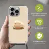 Schaap - Beige - Bloemen Hoesje iPhone 16 Pro Max met koord klein -sfeer2_NL