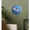Blauw - Bloem - Glazen - Sierlijk Wandcirkel behangsticker klein -sfeer2