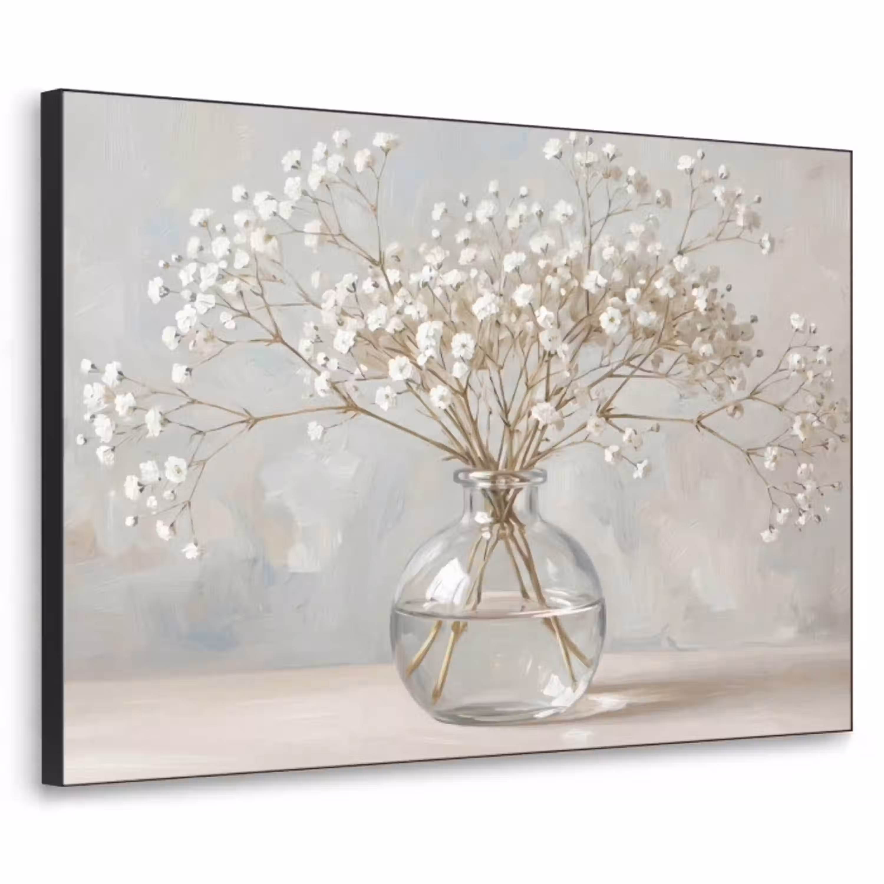 Vaas - Gipskruid - Wit Textielframe zwart klein -3d