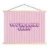 Paars - Strepen - You're doing great - Schaduw textielposter latten blank klein -3d