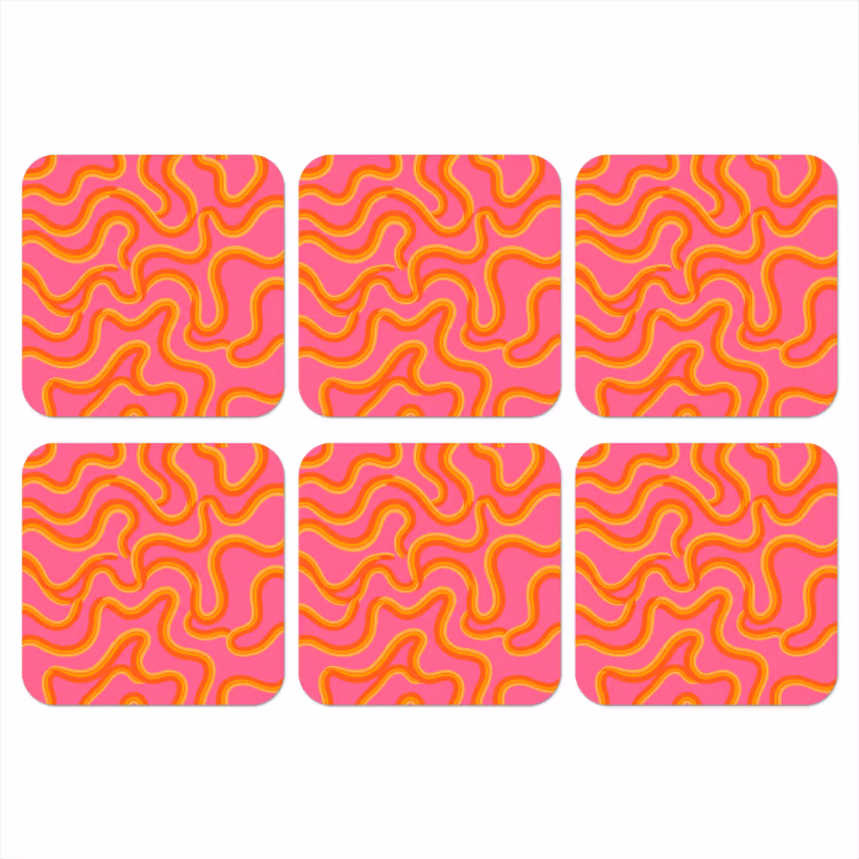 Abstract - Golvende lijnen - Modern - Kleurrijk onderzetter kurk middel -3d