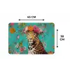 Luipaard - Bloemen - Kroon Placemat vinyl groot -specs