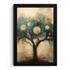 Boom - Kunst - Maan - Watercolor fotolijst zwart zonder passe partout klein -3d