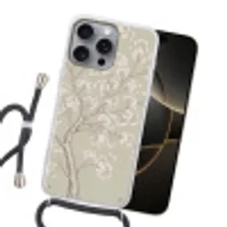 Sereen - Bloesem - Wit Hoesje iPhone 16 Pro Max met koord klein -sfeer1