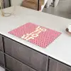 Bonjour - Stippen - Roze- Geel Inductie beschermer vinyl 3mm klein -sfeer8