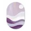 Golven - Heuvels - Abstract - Paars Wandcirkel Ovaal Glas middel -3d