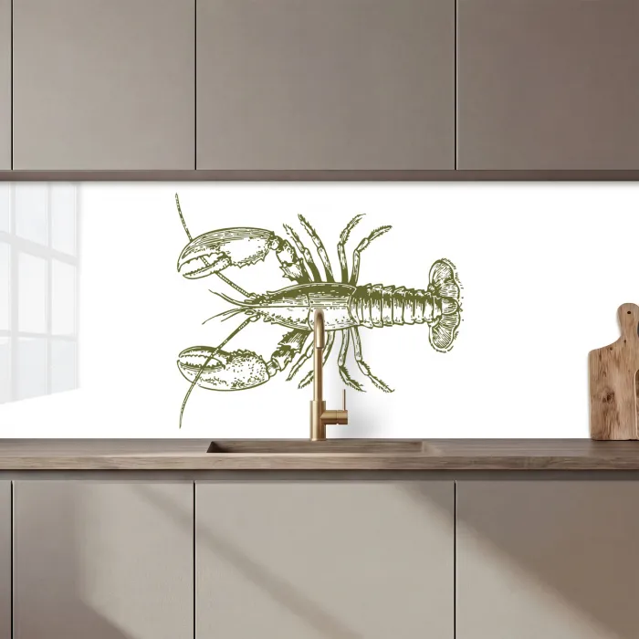 Groen - Kreeft - Wit keuken achterwand 2 middel zz_3dshopping