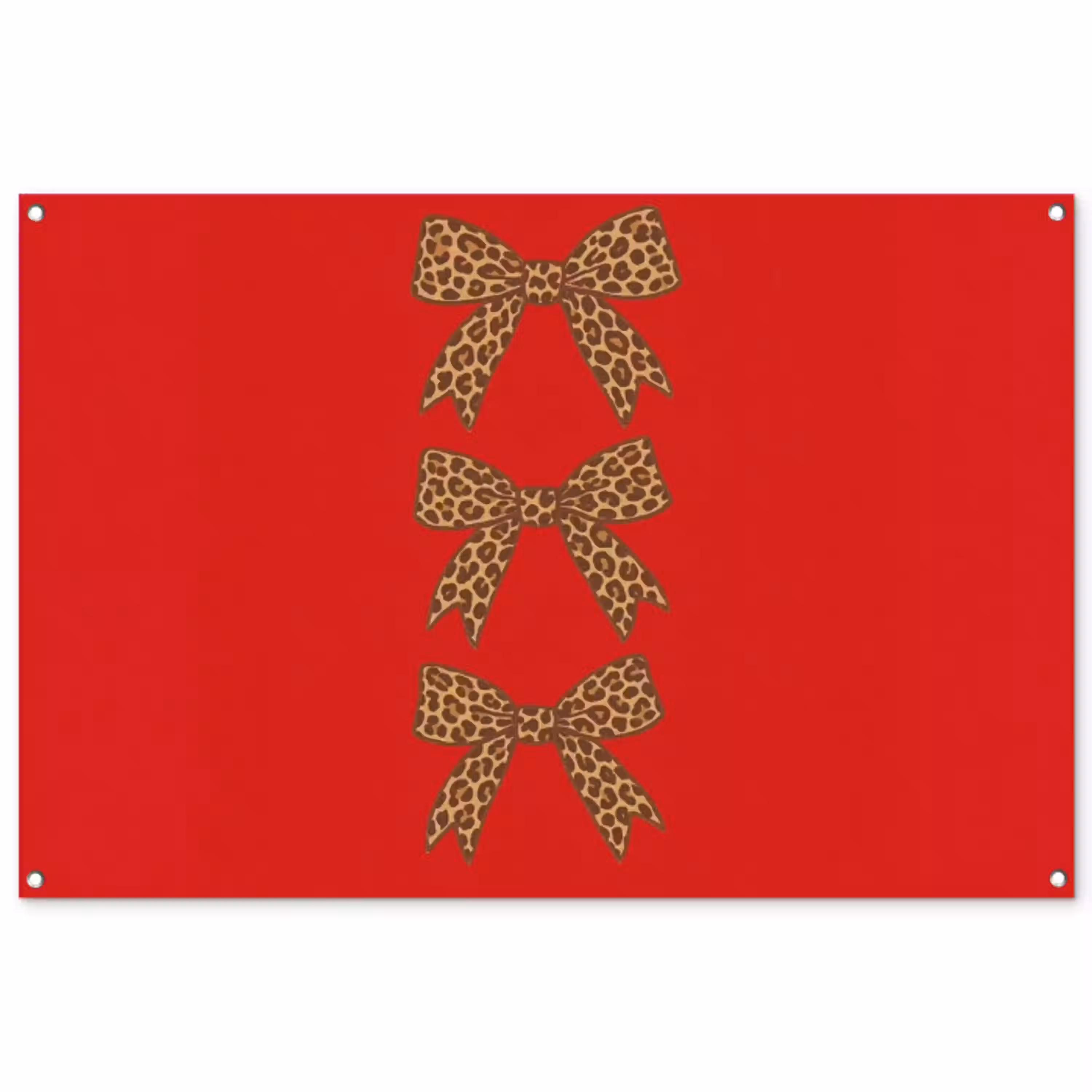 Strikken - Panterprint - Rood tuinposter los doek groot -3d