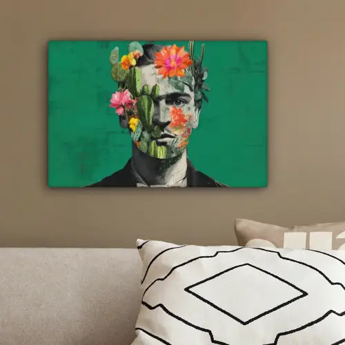 Man - Planten - Groen canvas 2cm klein -sfeer3