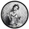 Chic - Vrouw - Zwart - Wit Fotolijst rond zonder passe partout klein -3d