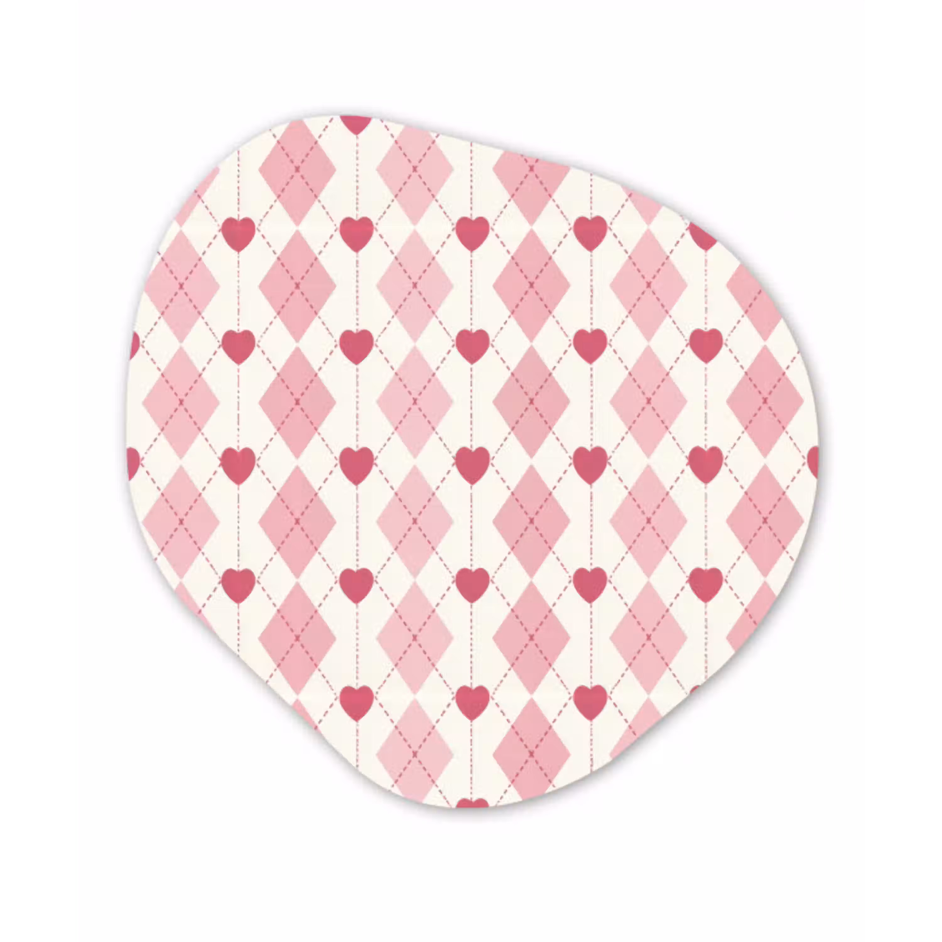 Ruiten - Klassiek - Roze - Wit Wandcirkel Organisch Aluminium middel 851 -3d