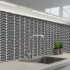 Patronen - Abstract - Zwart - Wit - Geometrie keuken achterwand 2 middel 871 -3d_schuin