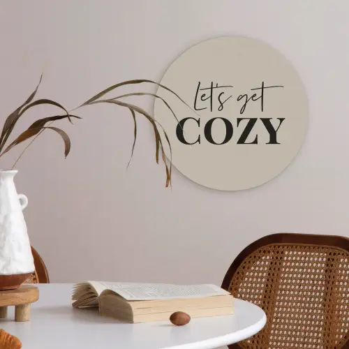 Beige - Winter - Quote - Cozy Akoestische PET Vilt - Rond klein -sfeer3
