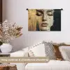 Abstract - Goud - Gezicht - Lippen Wandkleed katoen klein -sfeer1
