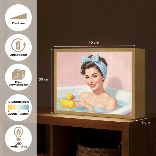 Badkamer - Eend - Blauw Light Box met batterij (Wandlamp) middel -USP_websiteoverzichtNL