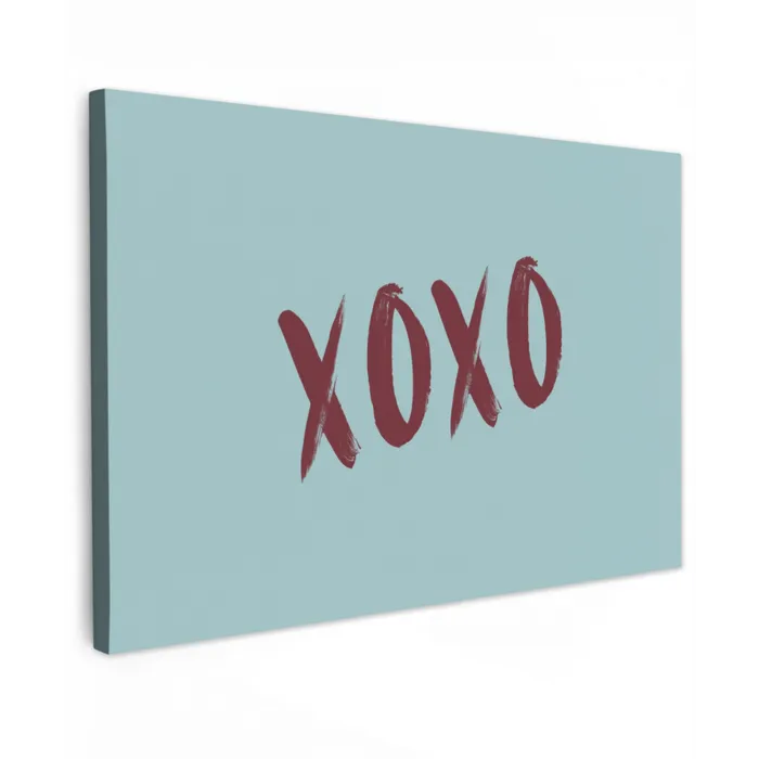 XOXO - Blauw - Rood canvas 2cm klein -z3d