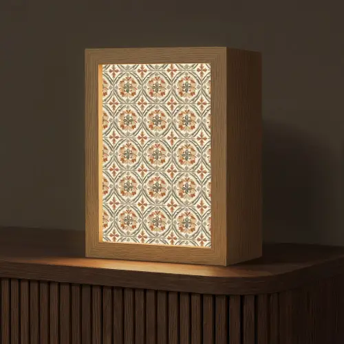 Elegant - Antiek - Kleurrijk Light Box met kabel (Tafellamp) klein 925 -z3d_website