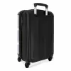 Lichtpaarse achtergrond met witte stippen NBS - Handbagage koffer - Kinderen Unisex middel -achterkant