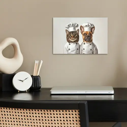 Kat - Hond - Kokskleding poster papier klein -sfeer1