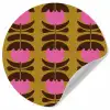 Abstract - Bloemen - Roze Wandcirkel behangsticker klein 186 -3d