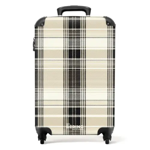 Klassiek geruit patroon in beige NBS - Handbagage koffer - Kinderen Unisex middel -productfoto_recht
