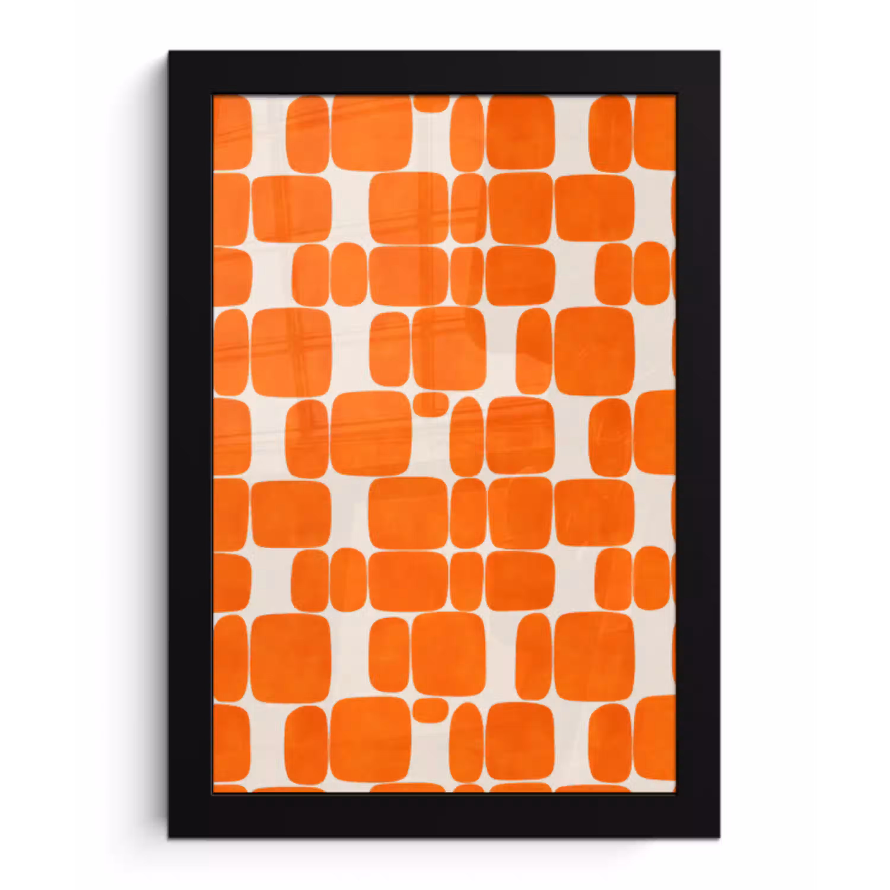 Patroon - Retro - Oranje fotolijst zwart zonder passe partout klein 224 -3d