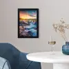 Waterval - Planten - Mos - Landschap - Zonsondergang - Rots fotolijst zwart zonder passe partout klein -sfeer4
