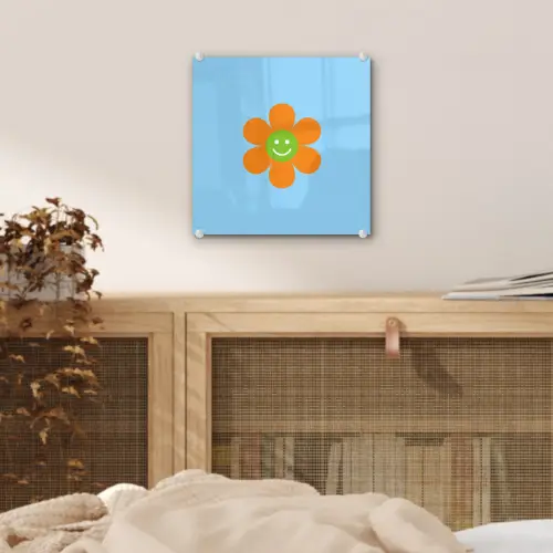 Bloem - Smiley - Kleurrijk plexiglas 5mm klein -sfeer4